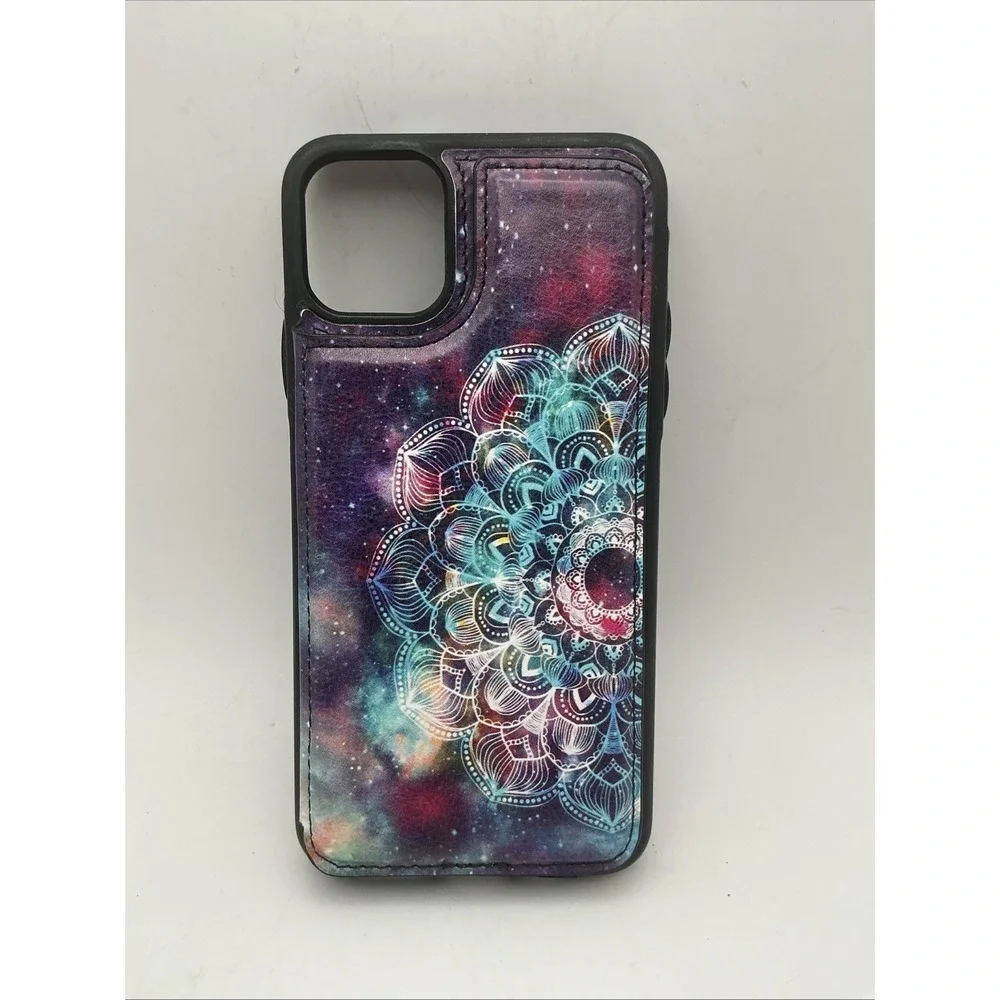 Boho Galaxy Mandala Case for iPhone 11 Leather Wallet Card Holder Cover